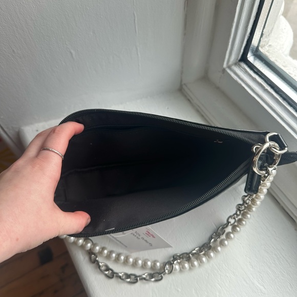 Black Patent Leather Bag with Butterfly Design - Picture 3 of 3